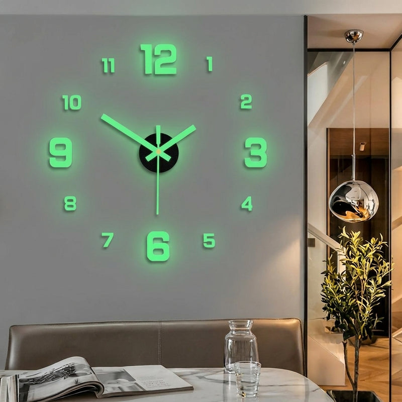 Mini Reloj De Pared Luminoso Adhesivo