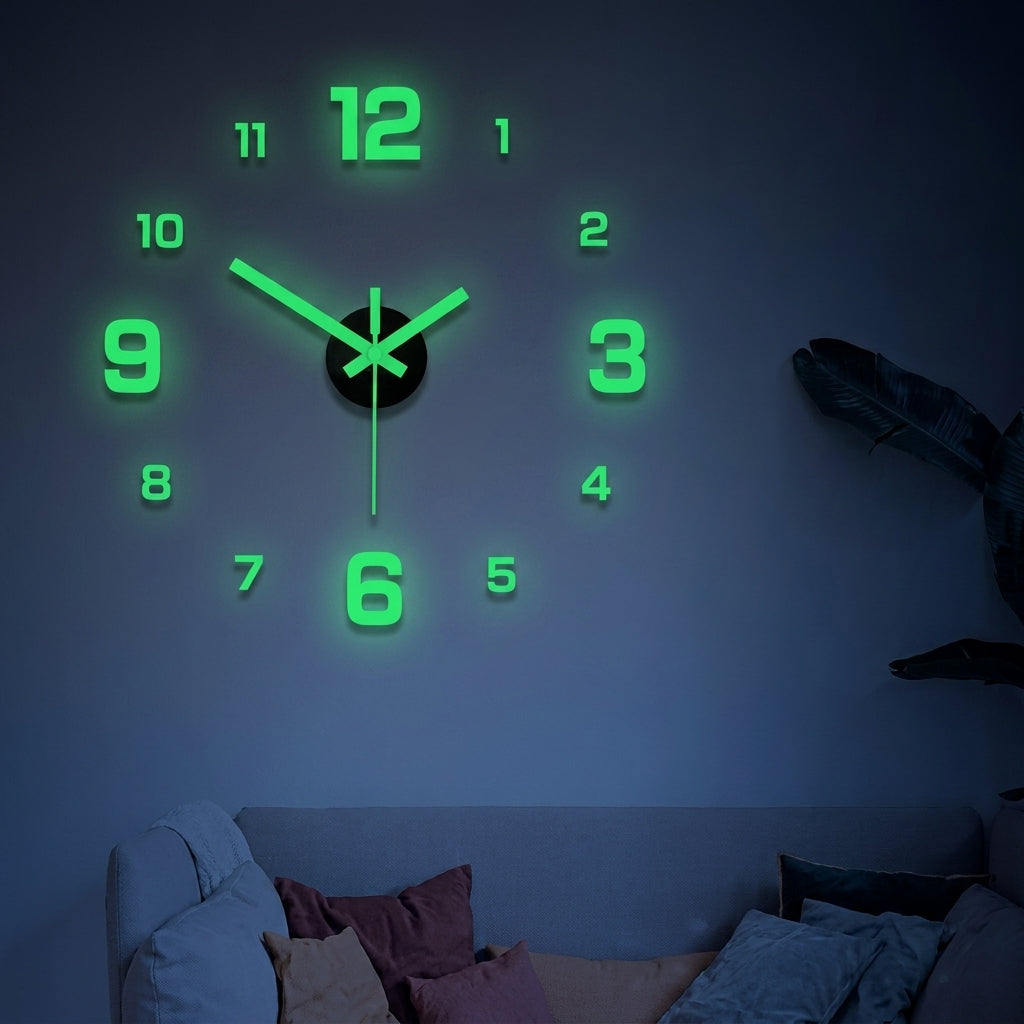 Mini Reloj De Pared Luminoso Adhesivo